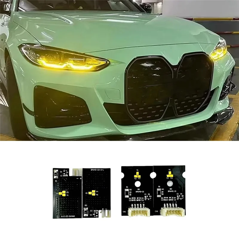 

LICE-Для BMW M3 M4 CSL 4-й серии G22 G23 G80 G82 Лимонно-желтый светодиодный модуль DRL Чипы дневных ходовых огней Светодиодные панели