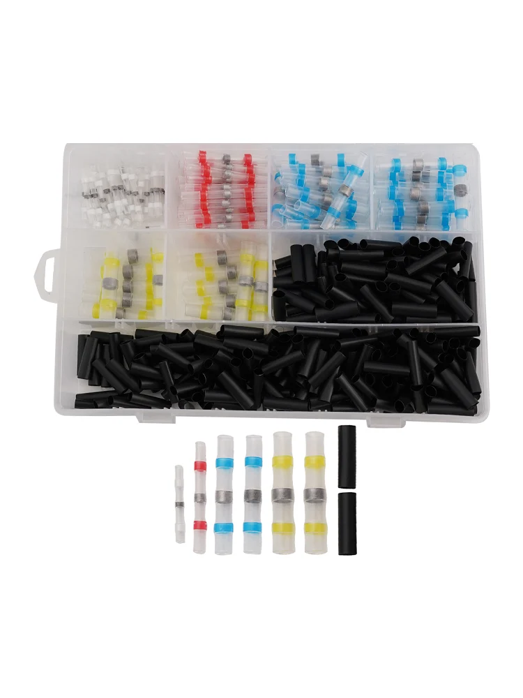 Butt Wire Connectors Heat Shrink Connectors Hot Melt Adhesive Molten Solder Polyolefin Tube Color-coded Connection Tube