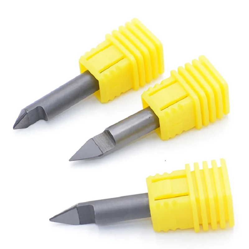 Diamond 6mm 8mm milling cutter engraving v Bits Flat Bottom 3d engraver carving tool for cnc stone Marble Granite Router set