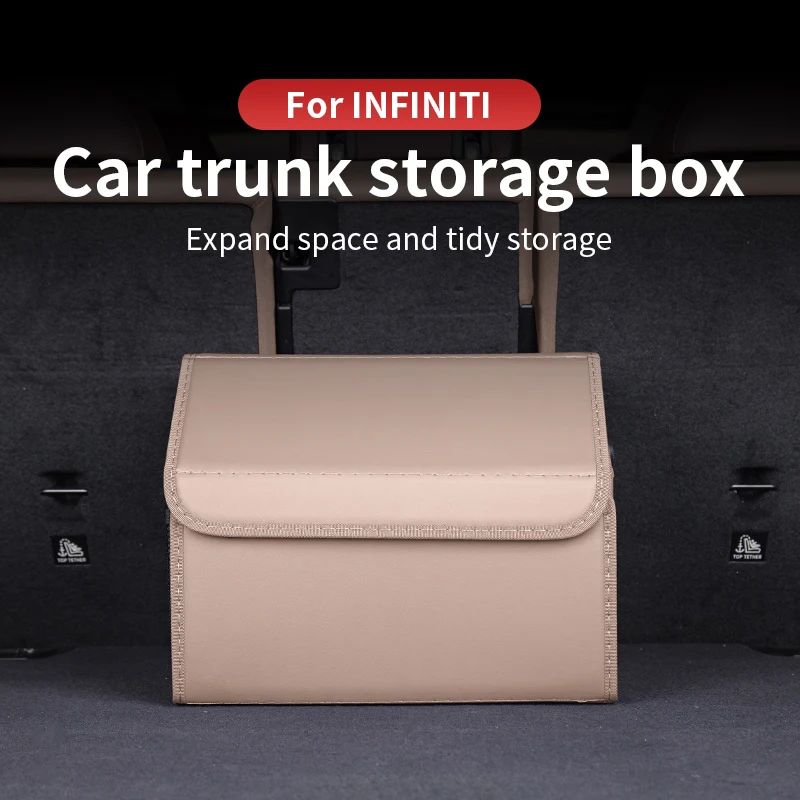 

For INFINITI QX50 QX60 QX55 QX80 Car Trunk Storage Organizer With Lid Car Trunk Organizer Storage Box Cloth Folding Organizador
