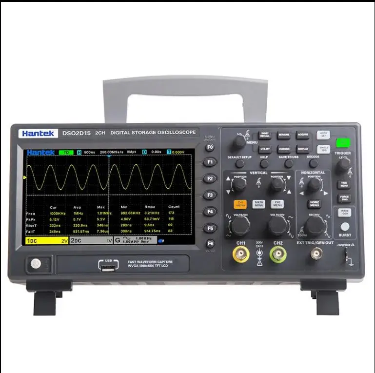 

DSO2D15 Signal Generation Digital Oscilloscope Dual Channel 150MHz Bandwidth 1GSa/s