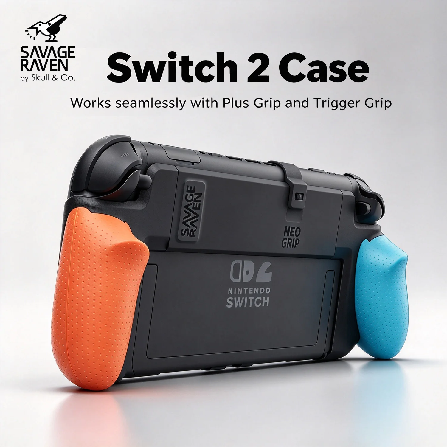Savage Raven NeoGrip Replaceable Ergonomic Grip Protective Case for Nintendo Switch 2 Hard Shell Dockable Console Accessories