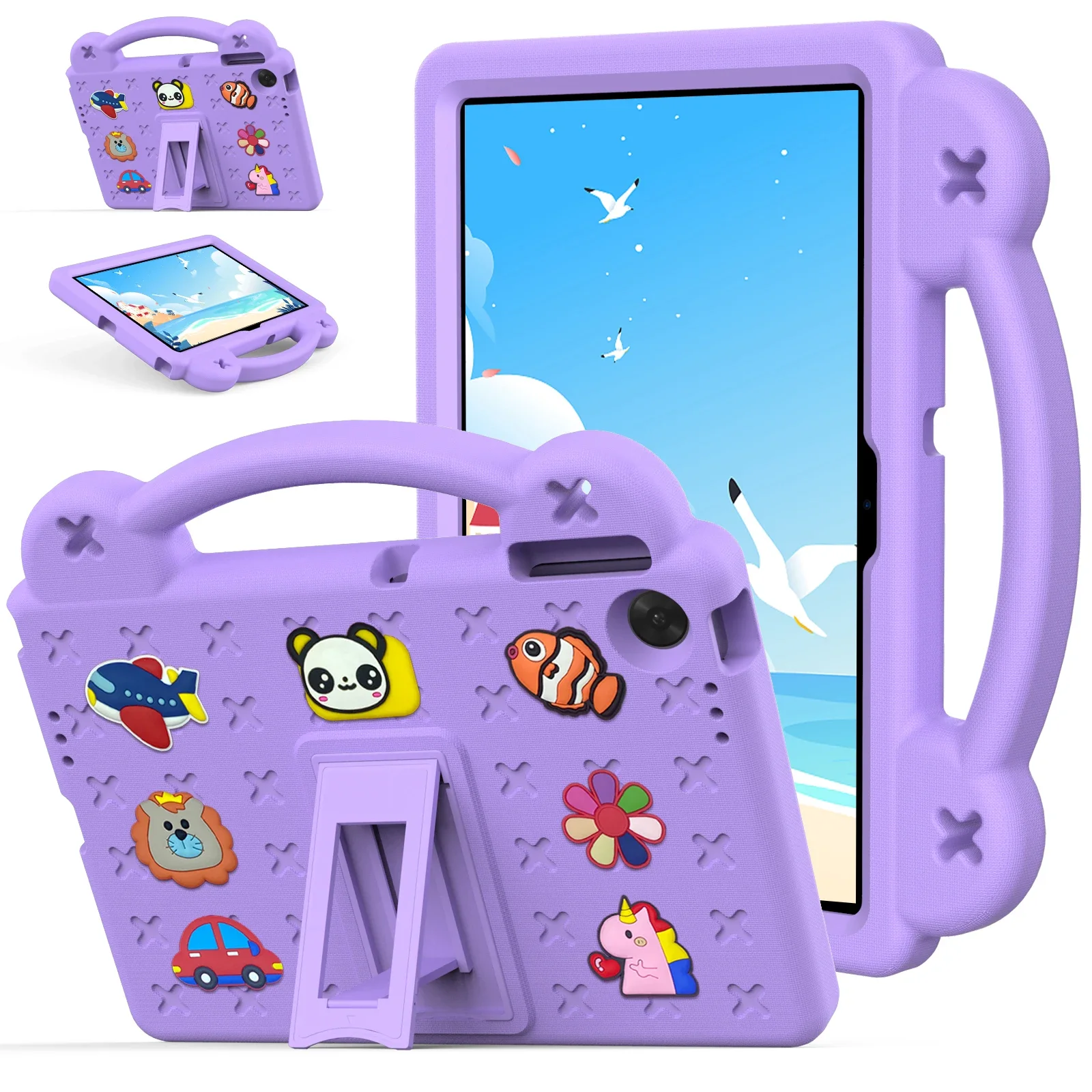 EVA Kids DIY Cover Universal For Lenovo Tab 10.1 2025 K10C Model TB311XU TB311FU Built-Kickstand Case With Portable Hand Holder