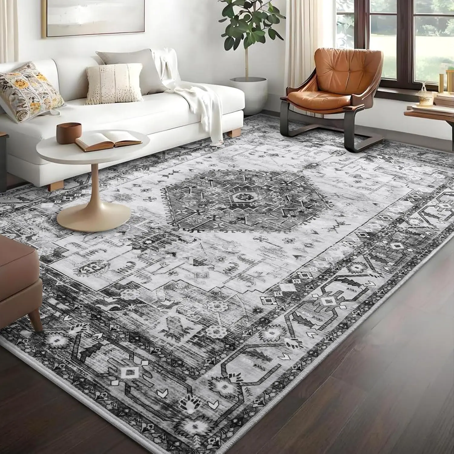 

Area Rugs for Living Room,Washable Rugs with Non-Slip Backing for Bedroom Entryway Office Dining Room Dorm, Soft Low-Pile Throw