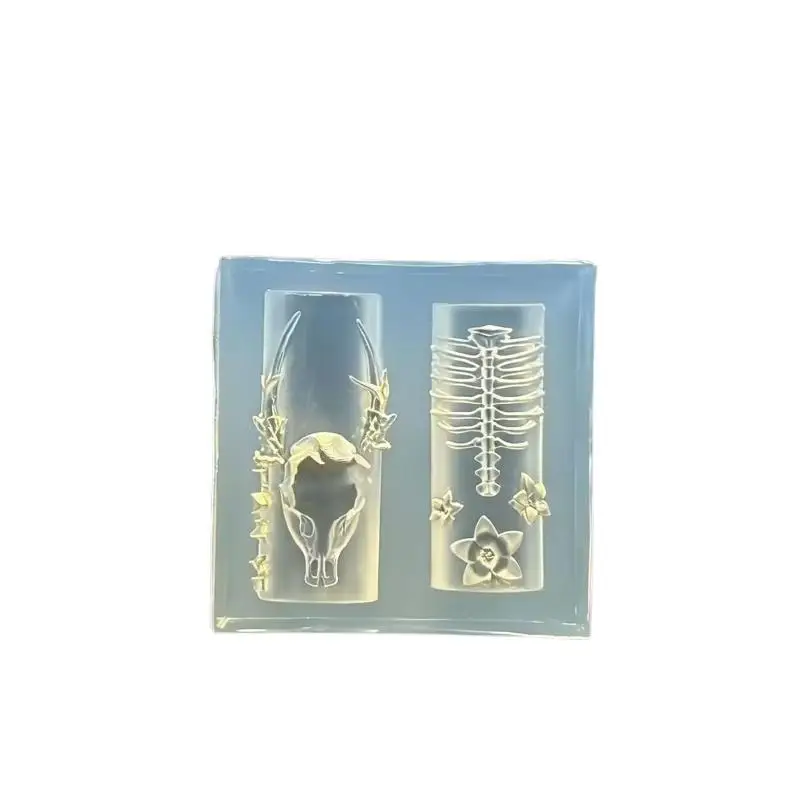3D-Silikon-Nagelkunstform Mumien-Rippen-Säulen-Design DIY Nageldekoration Transparente Maniküre-Vorlage – Detail 4
