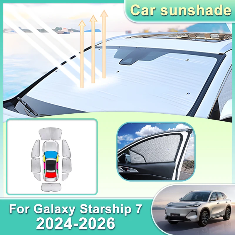 

Auto Sunshade Shade For Geely Galaxy Starship 7 EM-i P145 2024 2025 2026 Heat Shielding Windshield Visor Car Tools Accessories