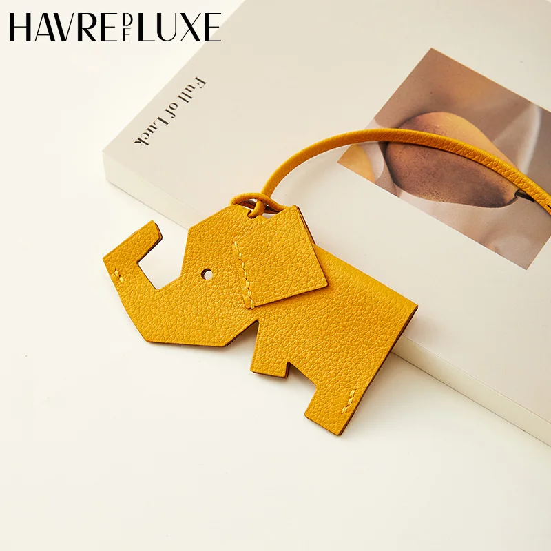 Elephant bag charm sheepskin leather bag pendant handmade keychain high-grade bag accessories