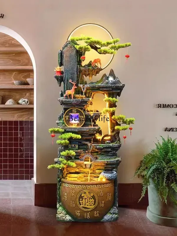

FG26Feng Shui wheel, flowing water makes money, ornament, large rockery fountain water feature living room circulating water lan