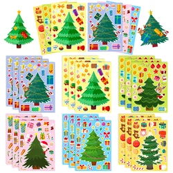 Christmas Tree Stickers for Kids DIY Dress Up Your Own Christmas Gifts Decoration Stickers Xmas Party Games Activities Supplies