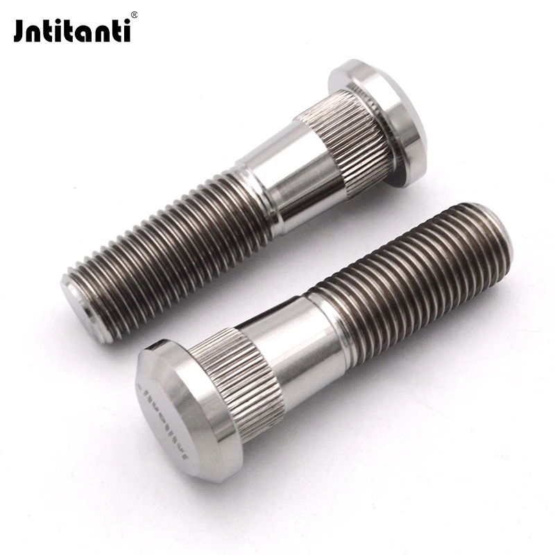 Jntitanti 10.9 grade Gr.5 Titanium CNC Machine automotive wheel stud titanium screw M14X1.5X55-60mm20ps for Land-rover Tesla etc