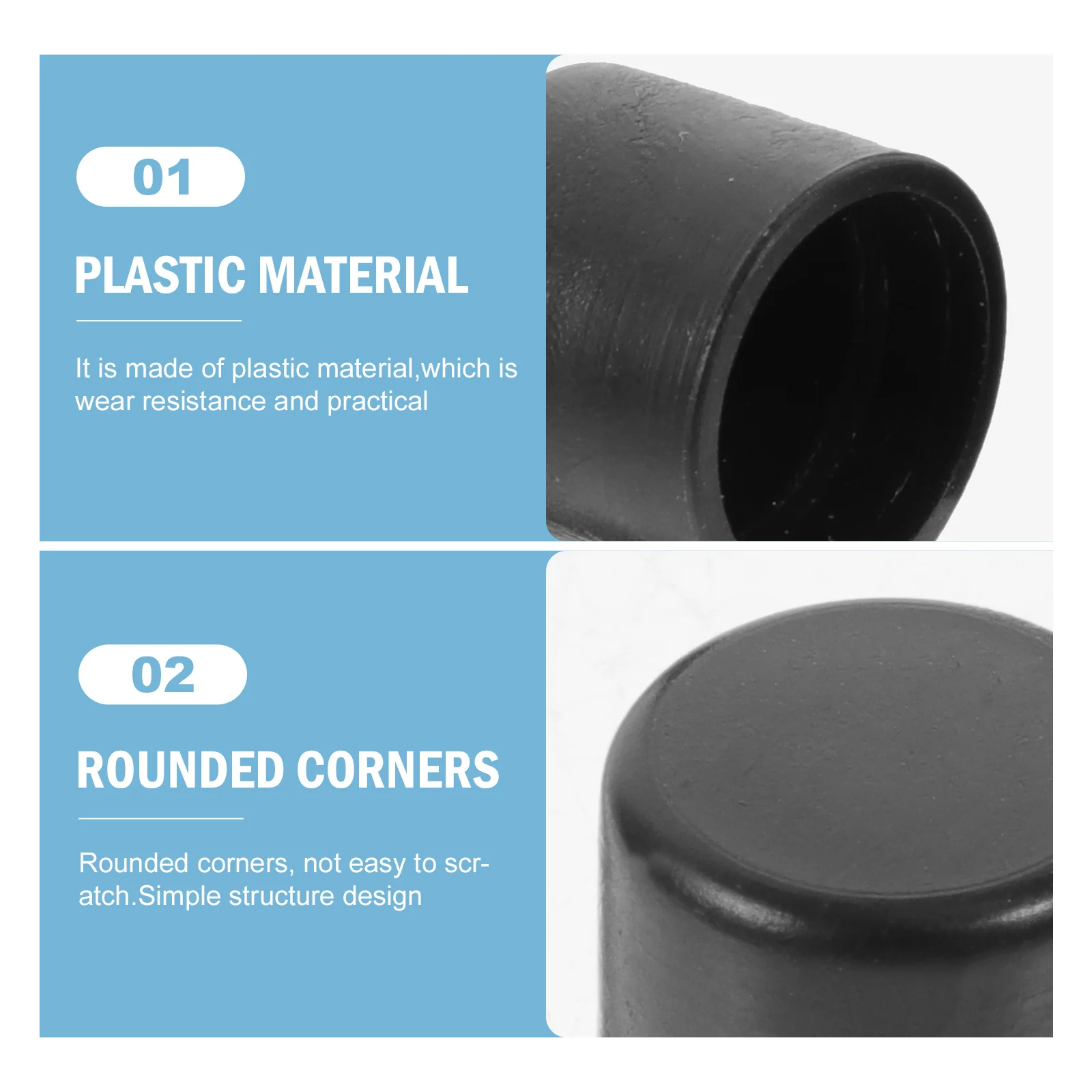 

20pcs Foosball End Caps Plastic Covers For Standard Foosball Tables Easy Replacement Simple Design