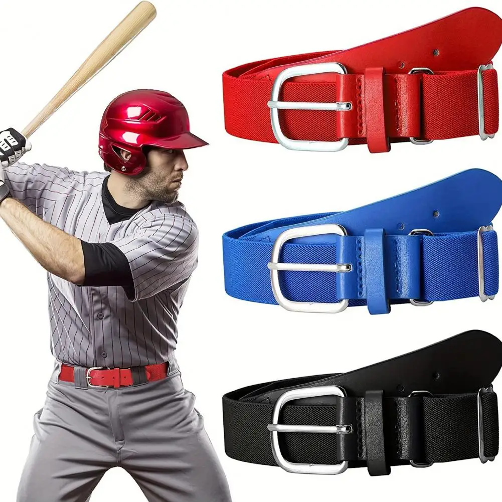 Elastic Baseball Belt Youth Baseball Softball Belt Set with Adjustable Length Elastic Alloy Buckle Solid Color for Boys