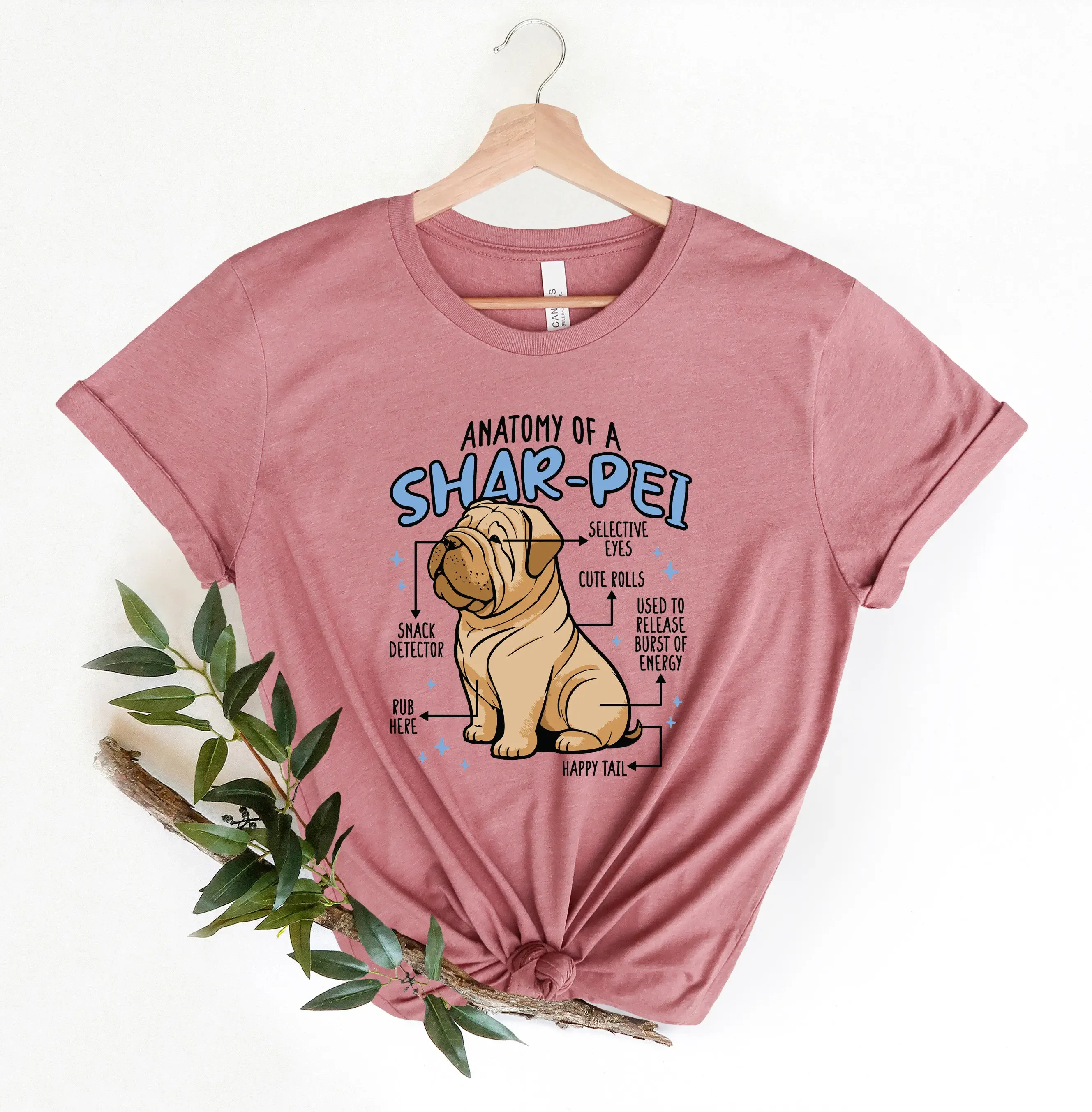 Anatomy Of A Shar Pei T Shirt Funny Mom S Dog Lover For Owner Mother'S Day