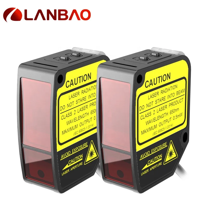 LANBAO Plastic Laser Photoelectric Sensor 50mm RS-485 10-30VDC IP67 Laser Displacement Sensor