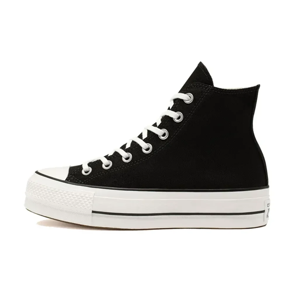 Converse All Star Lift High High Top Muffin Bottom Classic Versatile High Top Canvas Women's Shoes Black and White