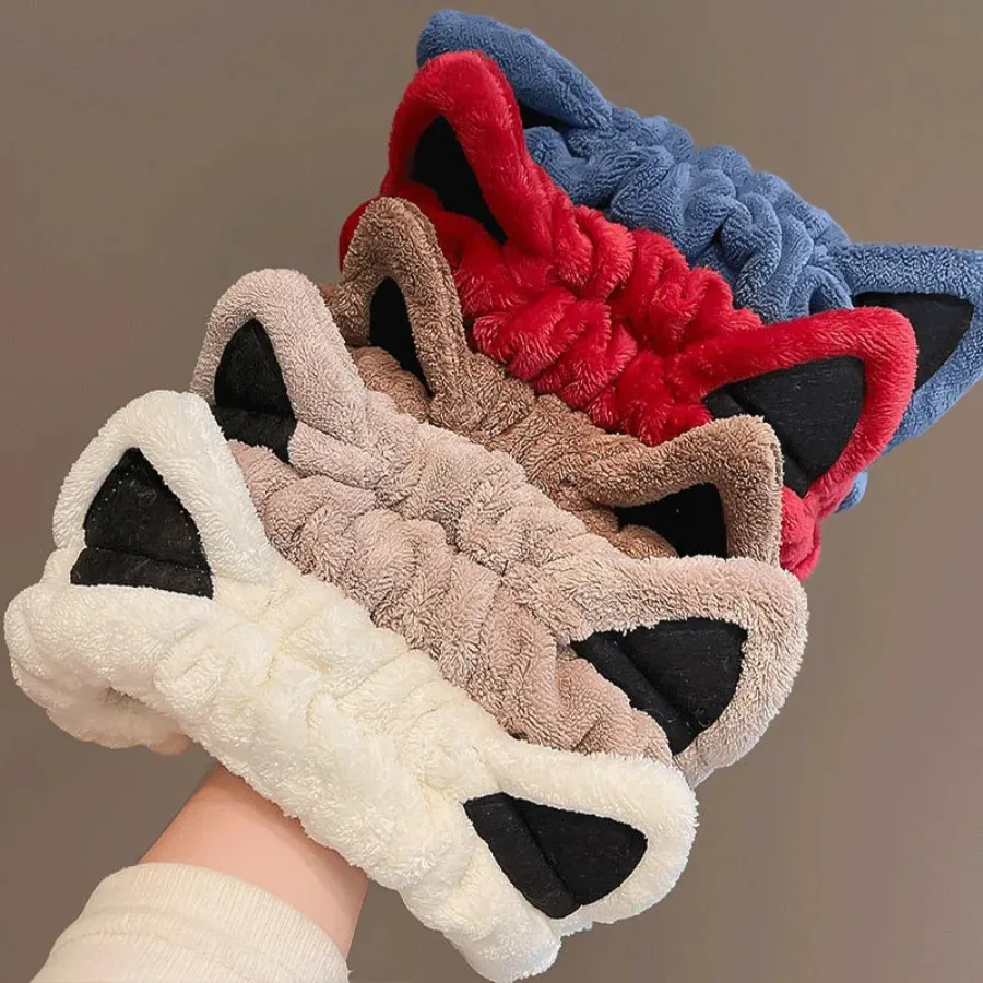 

Cute Creative Plush Cat Hair Bands Women Funny Cartoon Headdress Face Wash Headband Fashion Girl Hair Accessories