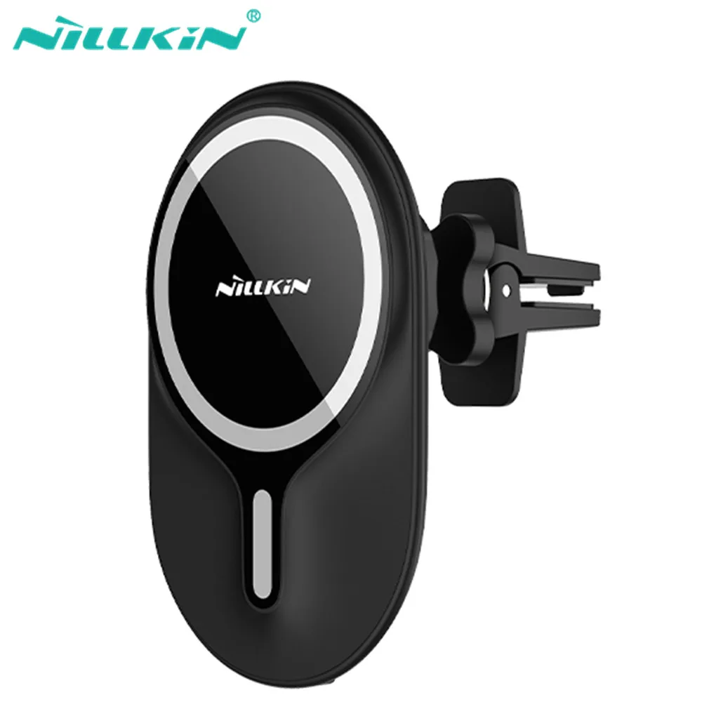 Nillkin Wireless Charging Car Magnetic Wireless Charger For iphone 12 pro max Phone holder 2 in 1 Magnetic Mount For Samsung S21