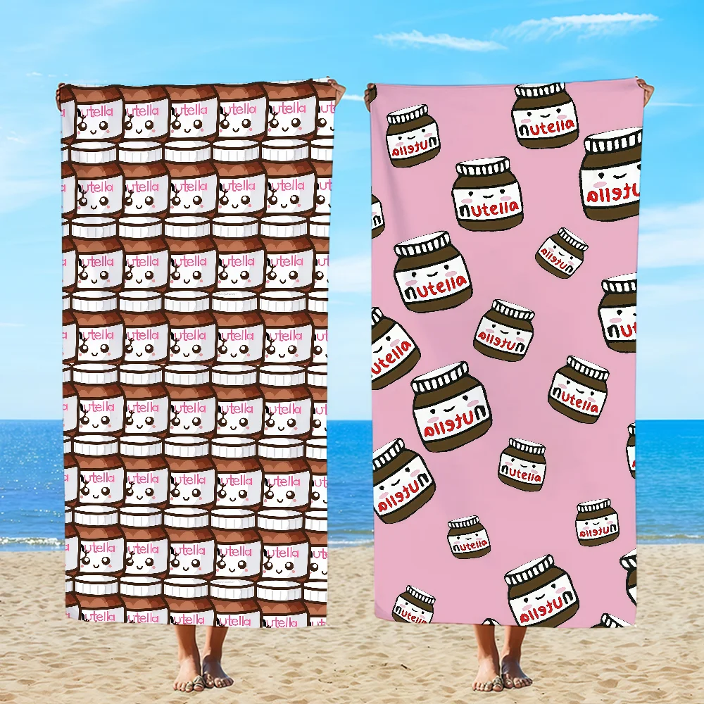 N-NutellaS Logo Luxury Towel Beach Oversized Soft Ultra Absorbent Quick Drying Large Pool Travel Camping Bathroom