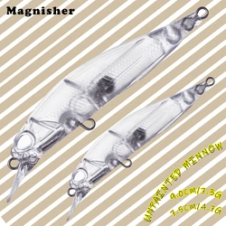 Magnisher Unpainted Minnow Hard Baits 7.5cm/9cm 2 Sizes Fishing Lures Blanks DIY Artificial Bait Wobble Tackle