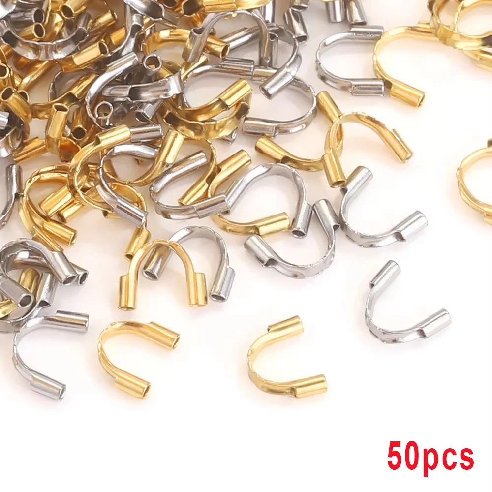 50 Stück Edelstahl U-Rohr Drahts chutz Hufeisen verschluss Schnalle DIY Schmuck Zubehör Gold/Stahl Farbe