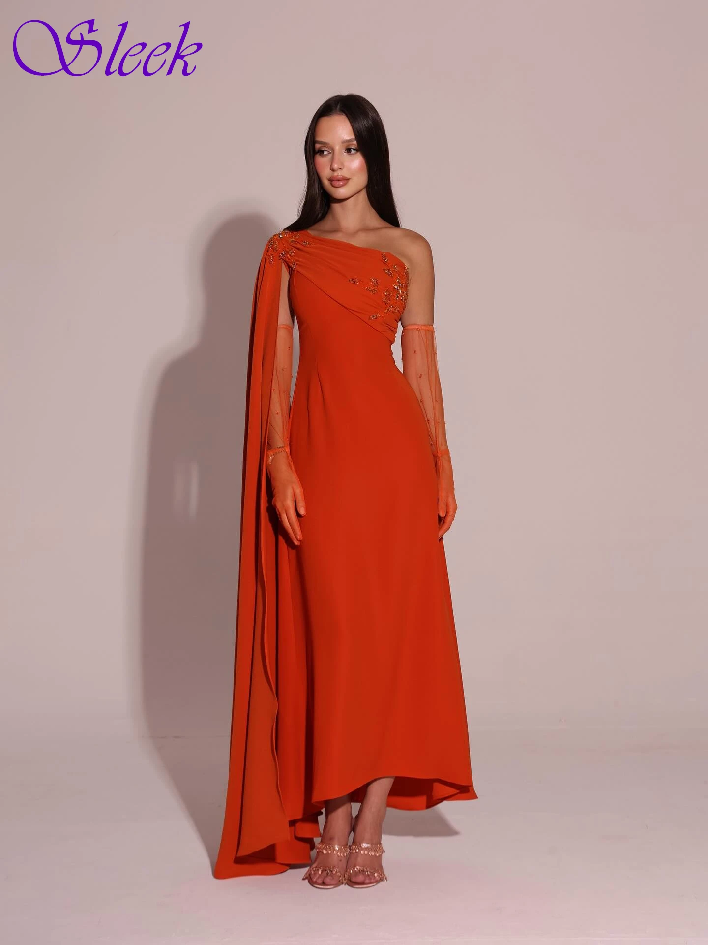 

Customized A-Line One Shoulder Elegant Modern Evening Dress Fashion Delicate Bespoke Occasion Gowns High Quality Party Dress