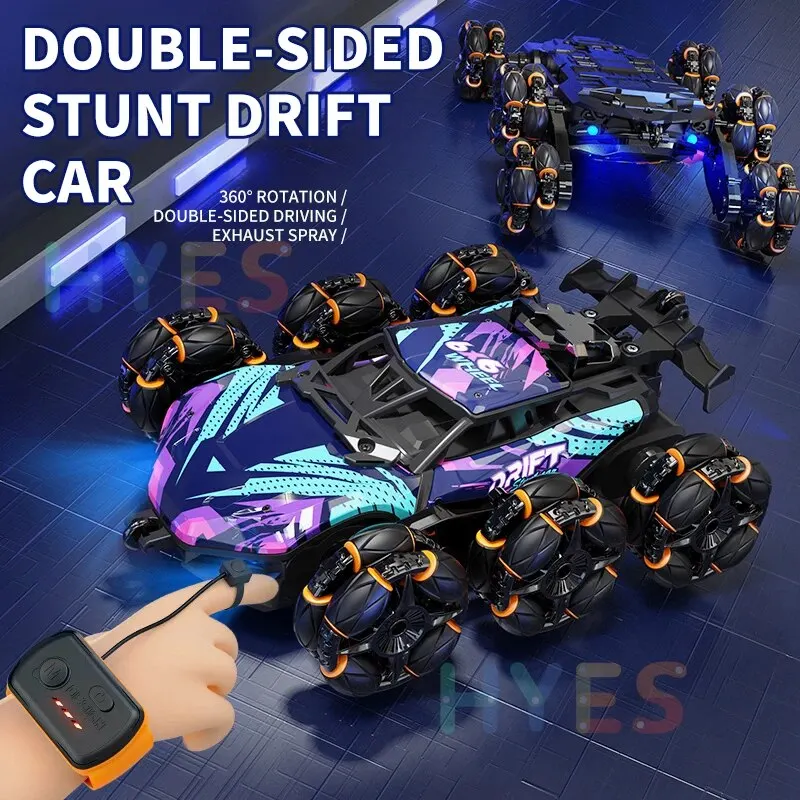 Six Wheels Rc Stunt Car Toys Spray Twisting 1:20 6WD Flips High Speed Drift Remote Control Car Trendy Toy Gifts For Kids Adults