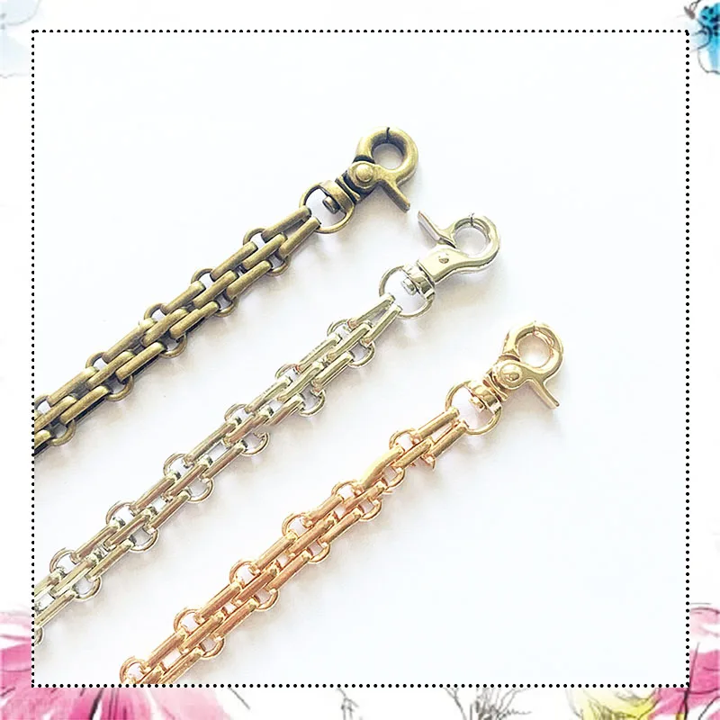 10Pcs 25cm 12mm Width Metal Chain Swivel Clasp Buckle Handbag Hooks Hardware DIY Bag Short Handle Strap Accessories