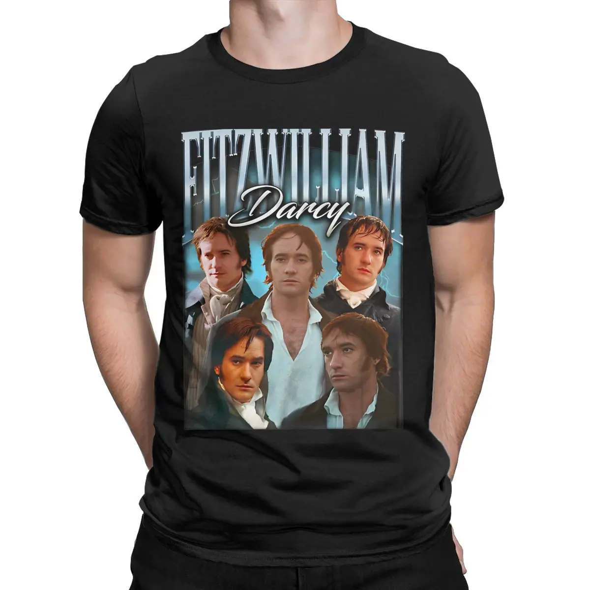 Vintage 90s Fitzwilliam Darcy Men T Shirt Pride And Prejudice Cool Tees Short Sleeve O Neck T-Shirts Cotton Plus Size Clothes