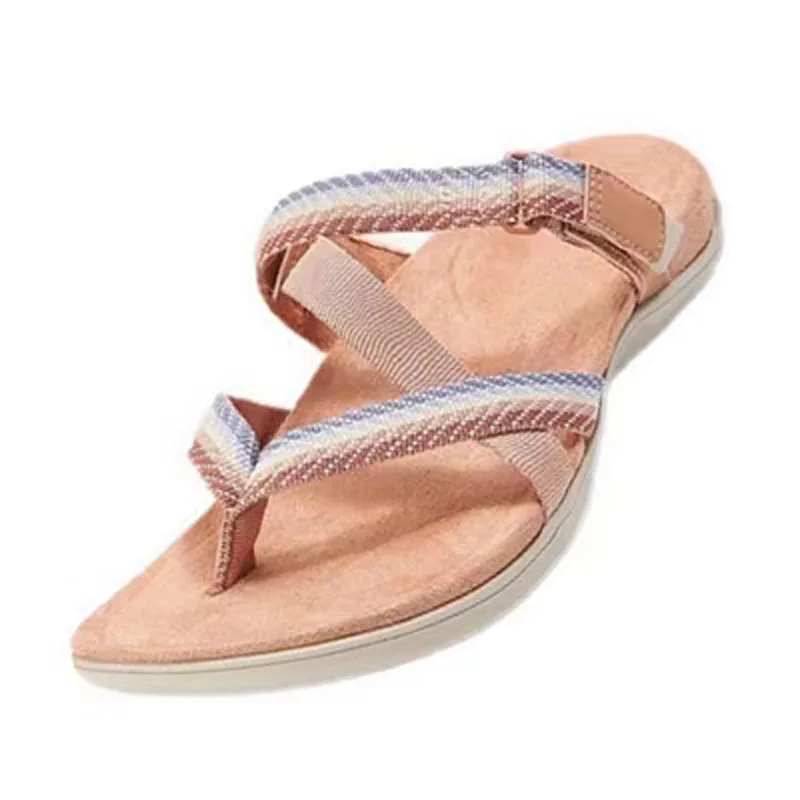 Sandal Wanita Musim Panas Sandal Kasual Sepatu Pantai Wanita Slip On Sandal Jepit Flat Etnis Sepatu Slide 2022