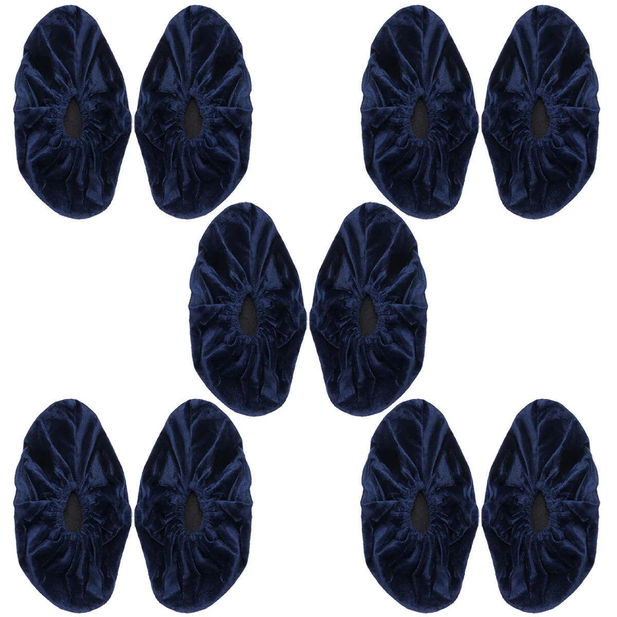 5 Pairs Flannelette Reusable Machine Washable Shoe Cover Wear-resistant Thick Waterproof Rainproof Shoe Cover Set(Dark Blue)