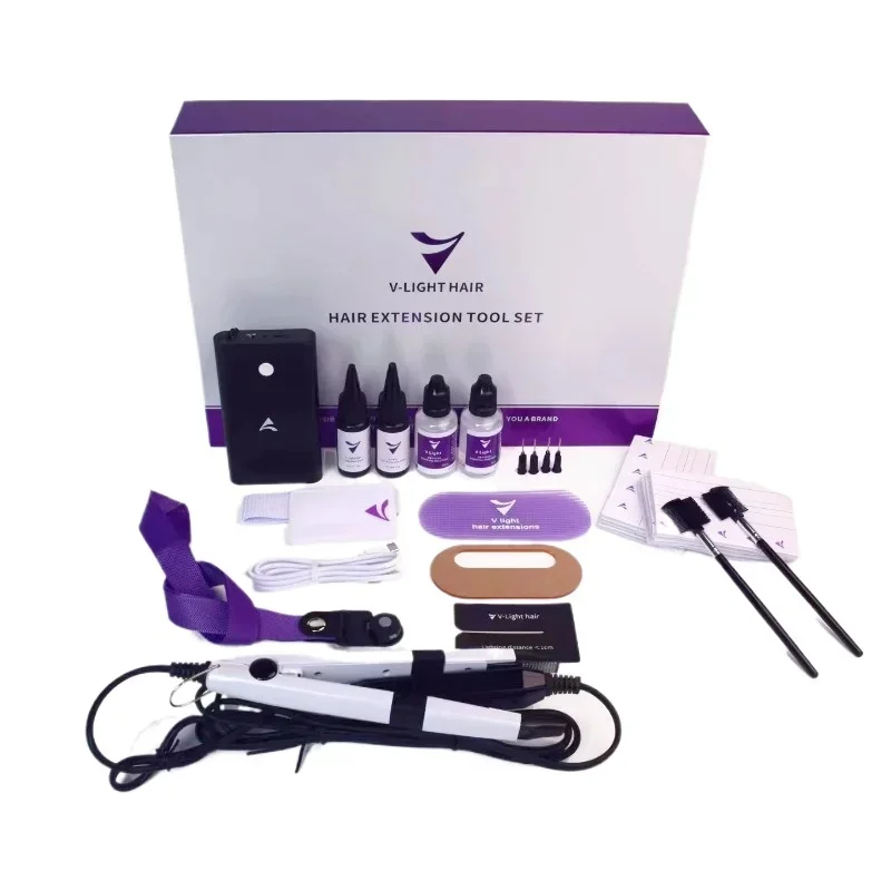 V-Light Tech Hair Extension Connector Machine UV glue Kit Set Hair Extension Tools with UV light Hair extension Removal/2025 hot