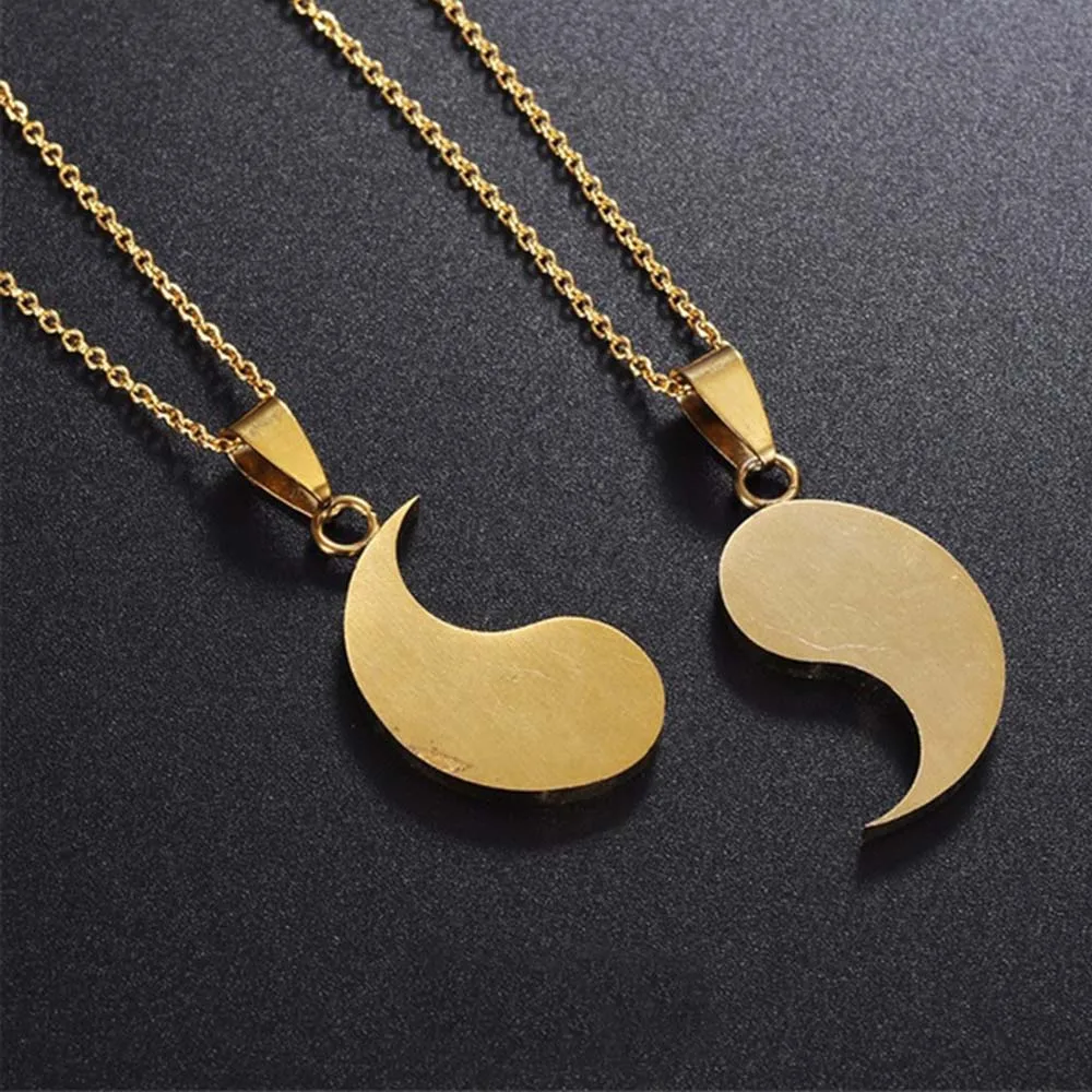 New Ba Gua Gold Mystical Alloy Yin Yang Necklaces Clavicle Chain Jewelry Pendant