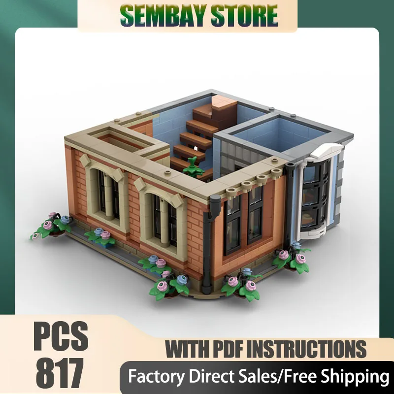 

City Street View Moc Building Bricks Modular Tudor Residential Floor Model Technology Blocks Christmas DIY Toy Construction Gift