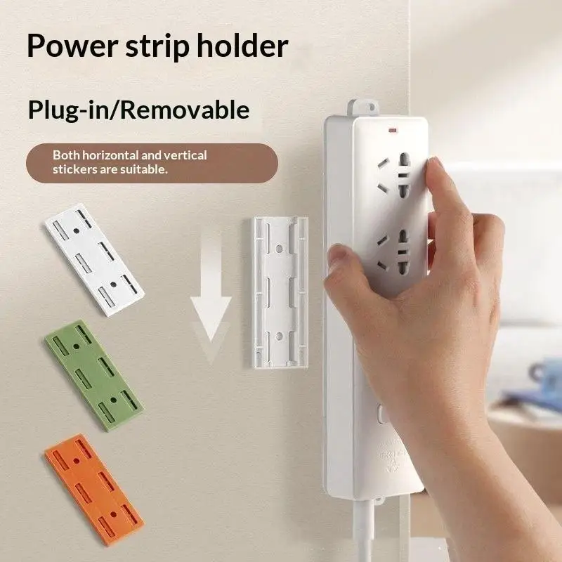 Ultra-Strong Adhesive Power Strip Holder – No Drill Space-Saving Wall Mount With Cable Management For Home & Office