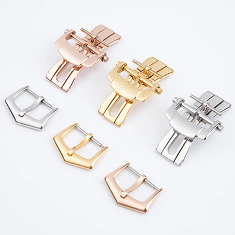 High Quality 18mm Precision Stainless Steel Folding Buckle For Patek Strap Philippe Leather Rubber Watchband Nautilus Pin Clasp