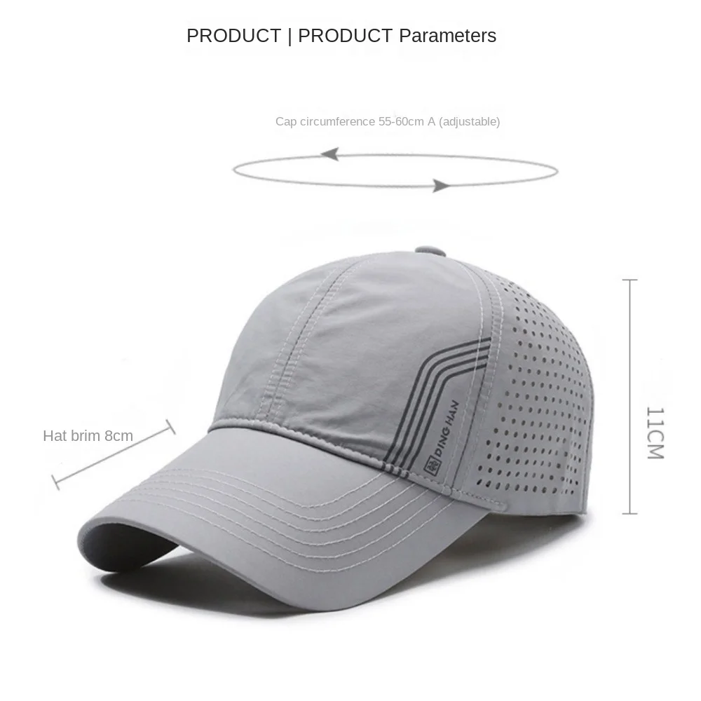 Новая сетчатая бейсболка, быстросохнущая регулируемая кепка с солнцезащитным козырьком, ультратонкая дышащая кепка с защитой от ультрафиолета, унисекс