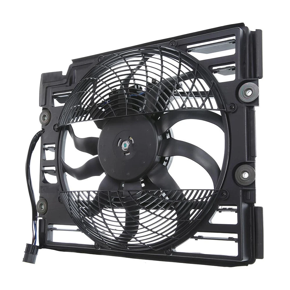 4-insert Radiator A/C Condenser Cooling Fan Assembly Brushless for BMW E39 528i 540i 621-204 1997 1998 64548380780 64548371362