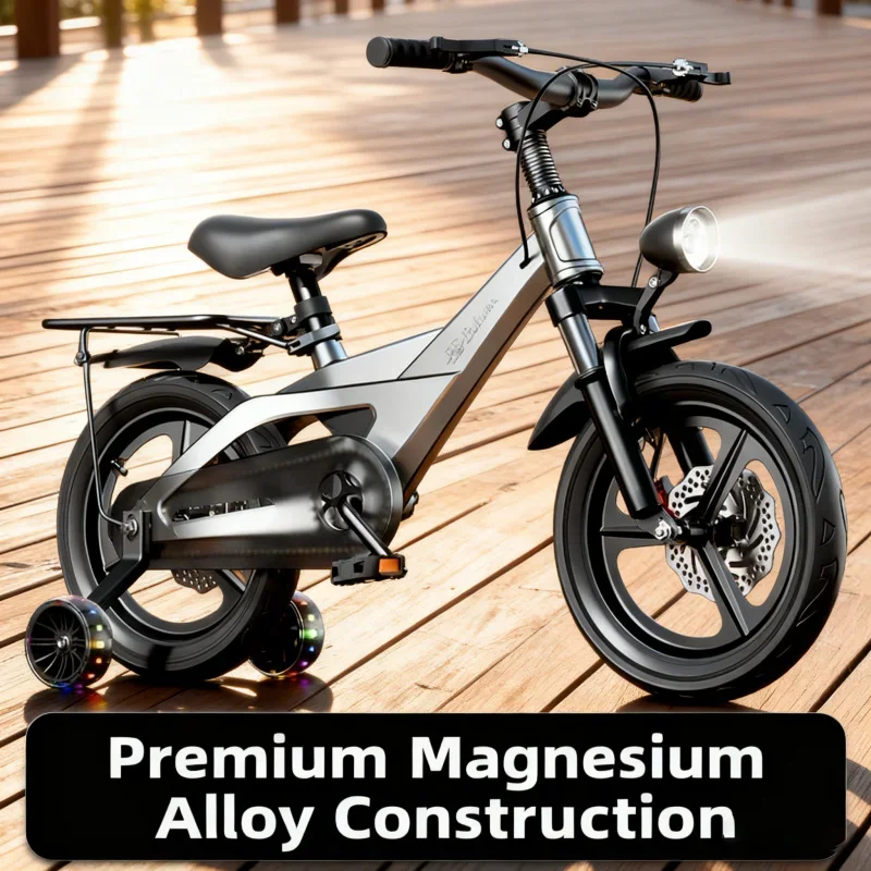 

Space Silver-Magnesium Alloy Integrated Wheel and Rear Seat, 1-Piece Bicycle Wheel for Boy and Girl, New, 3-9 Year-Old