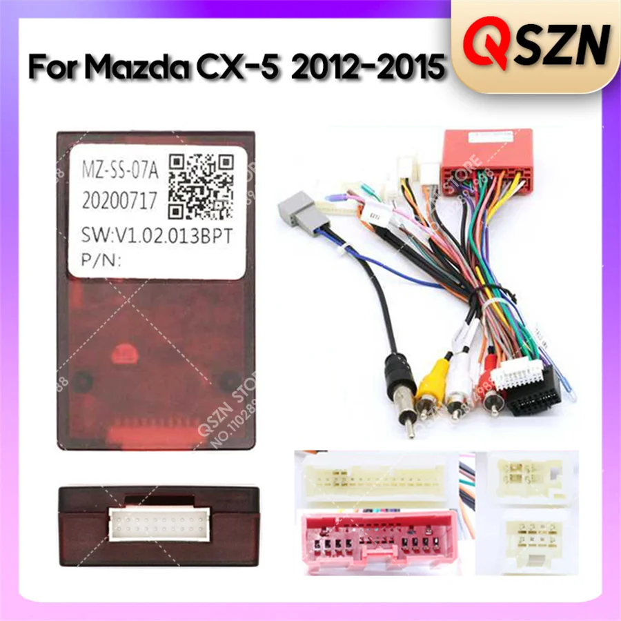 

QSZN For Mazda CX5 CX-5 CX 5 2012 - 2015 Android Car Radio Canbus Box Decoder Wiring Harness Adapter Power Cable MZ-SS-07A