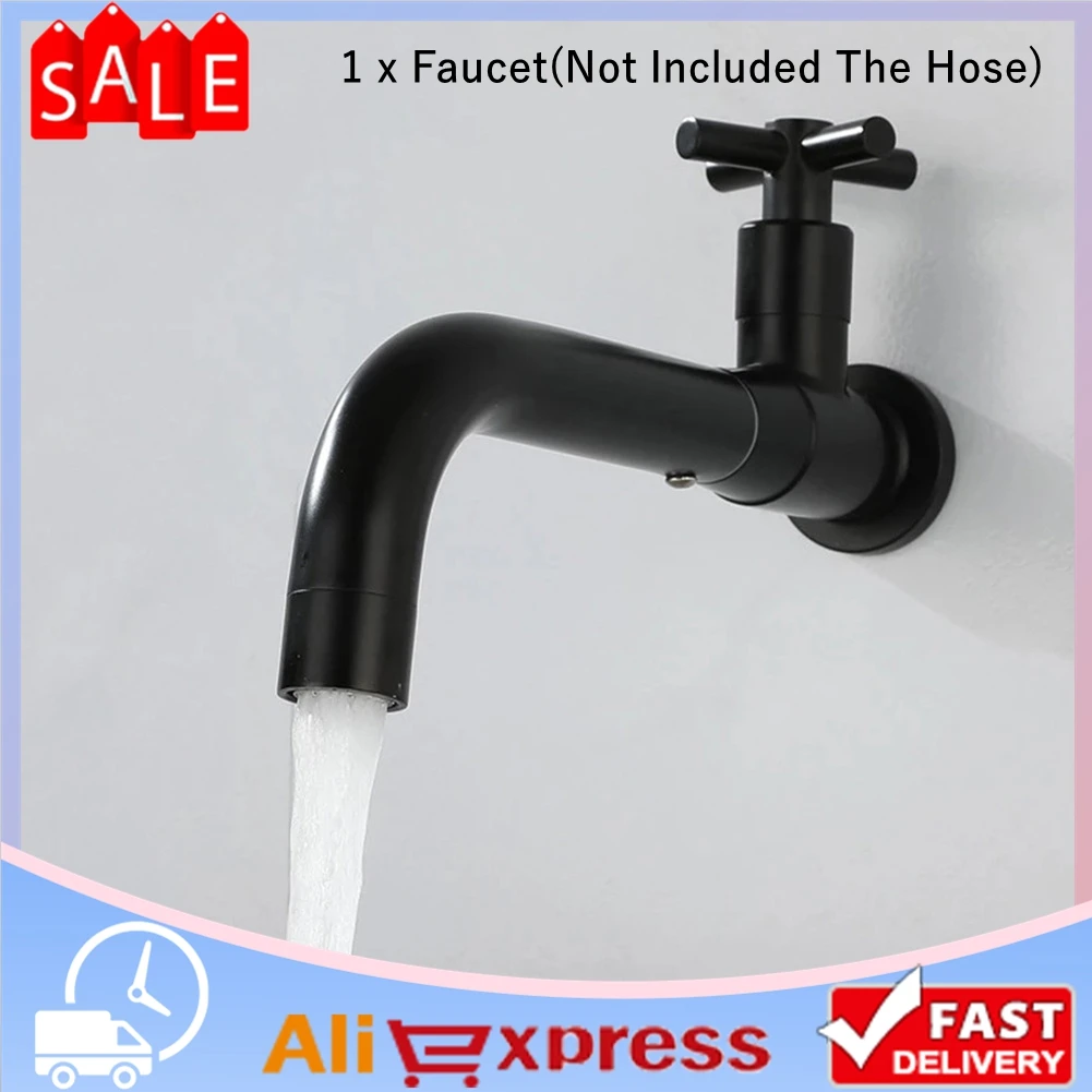 

G1/2'' Wall Mounted Kitchen Sink Faucet Wall Mount Basin Faucet Outdoor Garden Spout Mop Pool Tap Single Handle Faucet