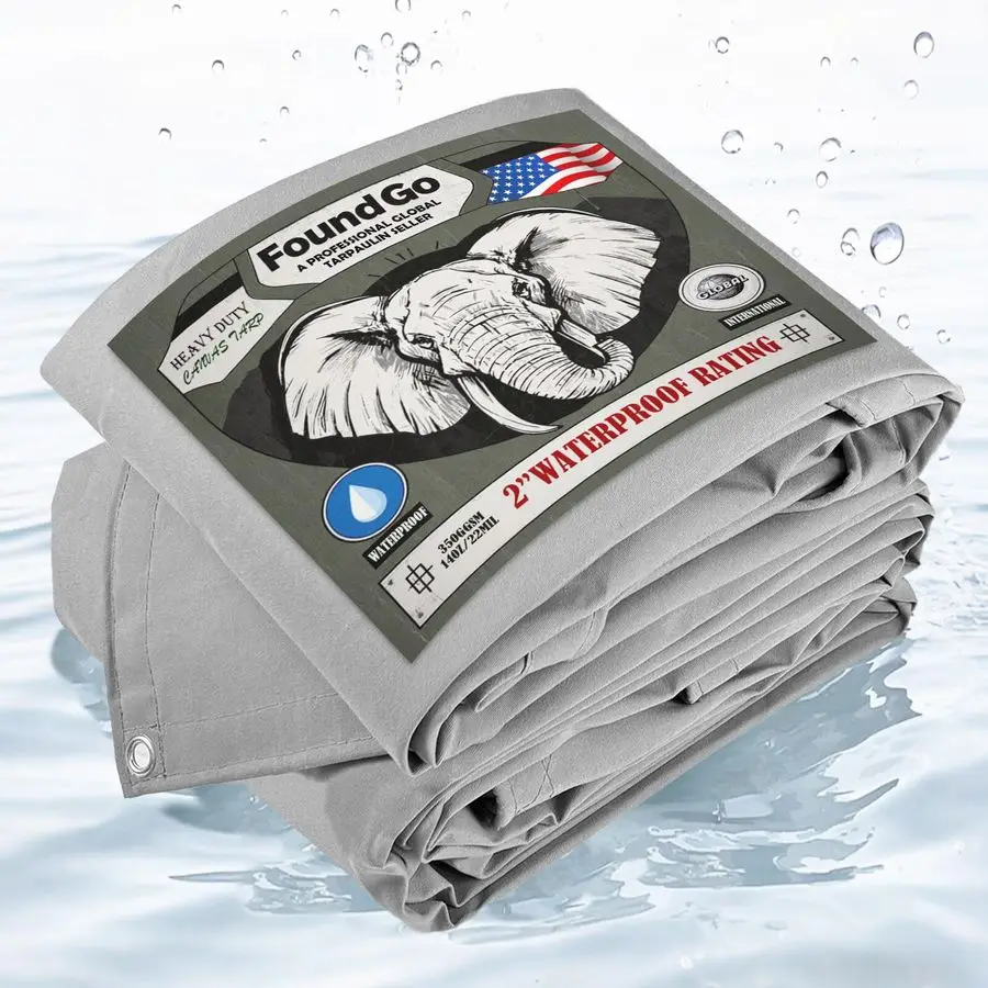 

Холщовый брезент 12x12 футов, сверхпрочные водонепроницаемые брезенты с втулками, устойчивый к ультрафиолетовому излучению, брезент 22 мил, прочные тканевые чехлы на 14 унций для автомобиля