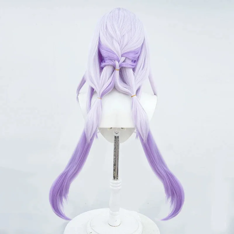 CyGame Honkai: ستار السكك الحديدية الخروع شعر مستعار تأثيري الخروع تأثيري شعر طويل 100 سنتيمتر شعر مستعار التدرج الأرجواني لعب الأدوار شعر مستعار ل Hallowmas