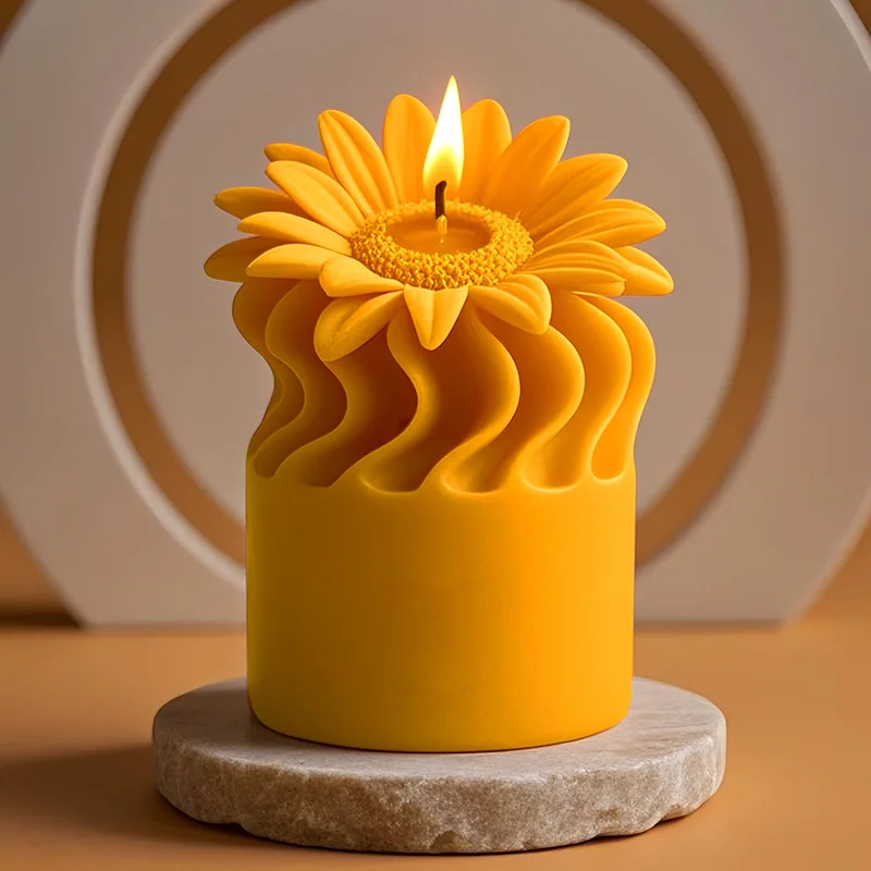 Sunflower Aroma Candle Silicone Mold DIY Sunflower Creative Diffuser Candle Ornament Silicone Mold For Handmade Gift