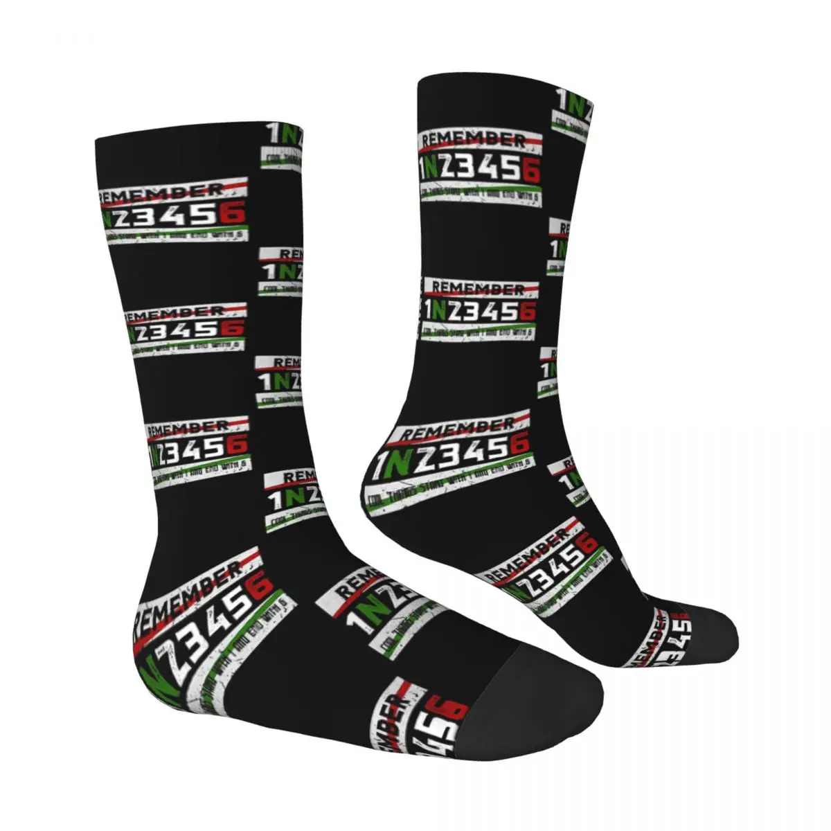 Calcetines de equipo de motocicleta para hombre y mujer, medias de ciclismo para primavera, verano, otoño e invierno, regalo, novedad, 1n23456 (oscuro)