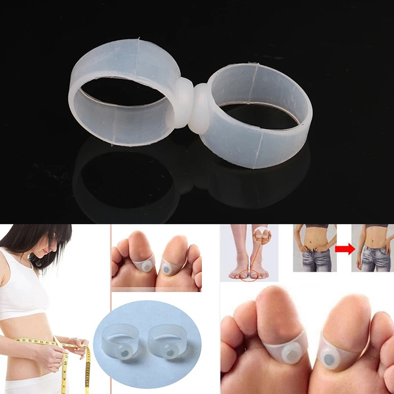 

2pcs/pair Magnetic Therapy Fast Lose Weight Burn Fat Reduce Fats body Silicone Foot Massage Magnetic Toe Rings Magnetic Bracelet