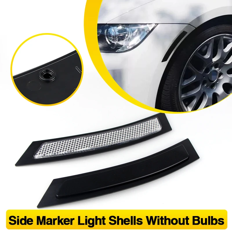 

2PCS For BMW 3 Series E92 E93 ONLY Coupe Convertible 2007-2013 Side Bumper Marker Reflector Light Housing OEM Lamp Covers Shells