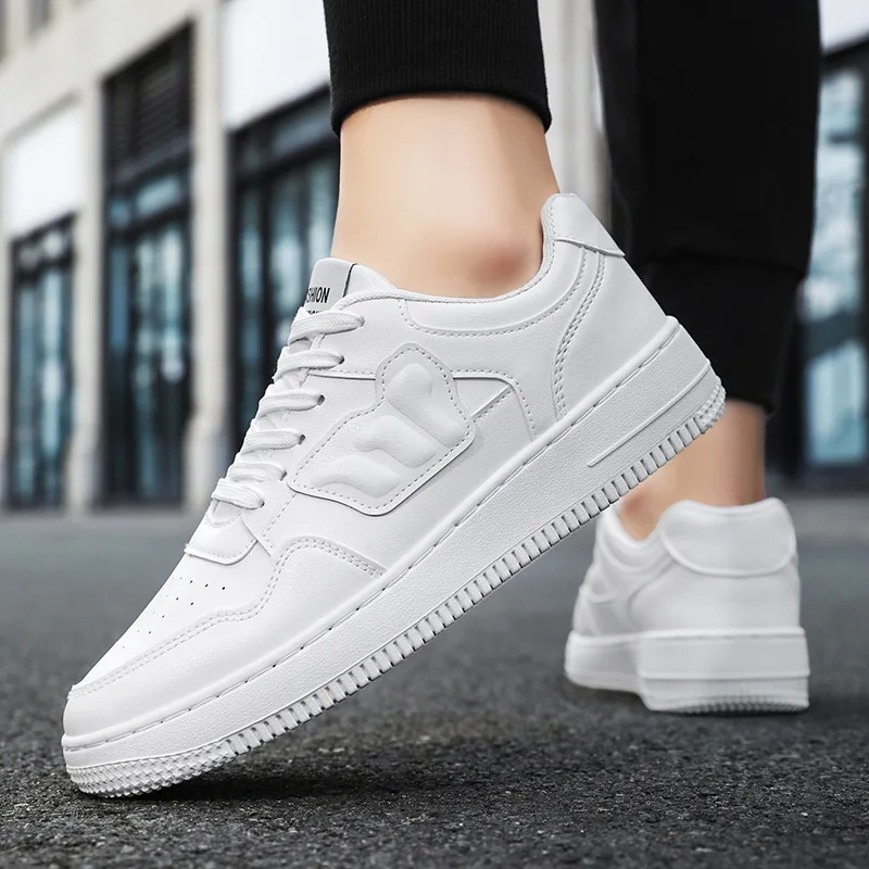 

Новинка 2024 года, мужская обувь, универсальная осенняя дышащая кожаная повседневная обувь, мужские модные нескользящие повседневные кроссовки высокого качества