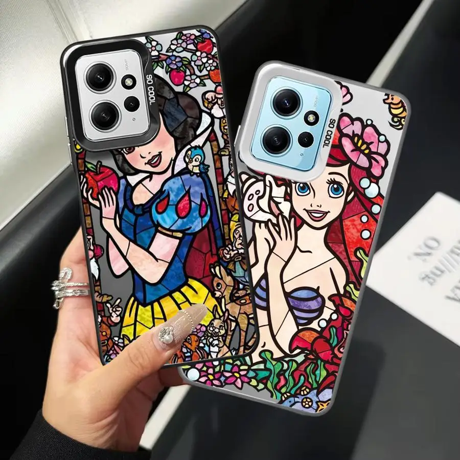 Shockproof Case for Xiaomi Redmi Note 11 10 13 Pro Plus 12 12S A1 12C Poco X3 NFC Phone Cover Disney Ariel Snow White Princess