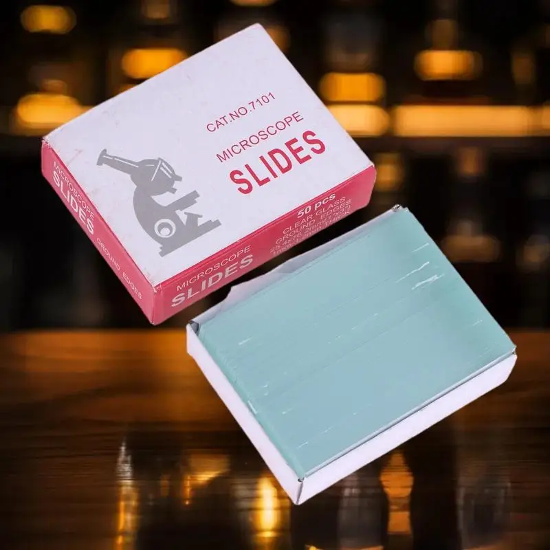 Vetrini per microscopio vuoti in vetro trasparente premium per studio biologico di base 25,4x76,2 mm, 50 pezzi