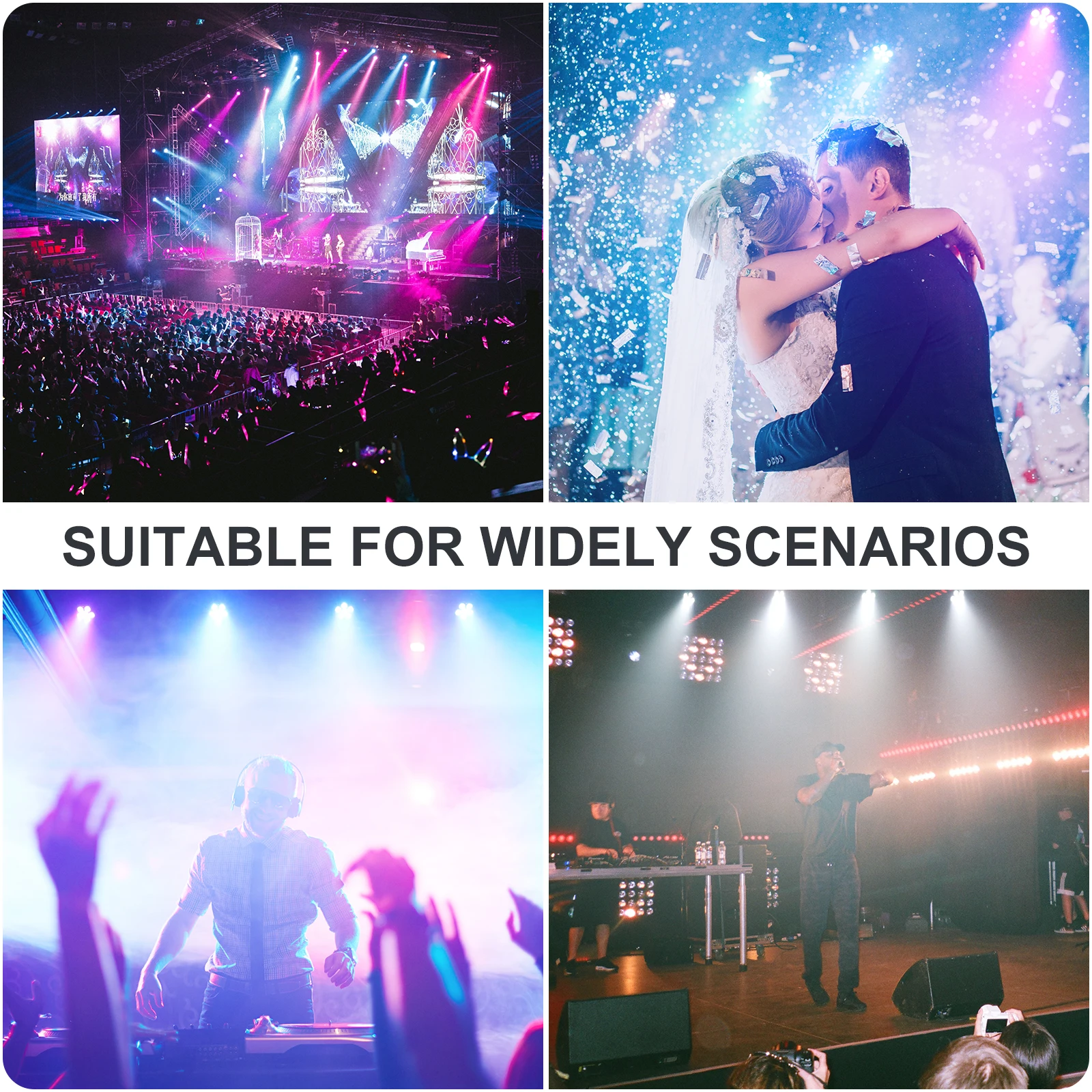 4PCS/SET 6LEDs Par Light RGBWA UV LED Projection Light DMX/Remote Control Stage Effect Lighting for Bar Club Party Wedding